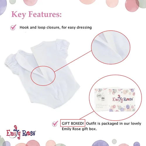 Vista 5 de Emily Rose Ropa de muñeca de 18 pulgadas, traje de 3 piezas de ropa y accesorios de conejito rosa, incluye diadema de orejas de conejo, disfraz