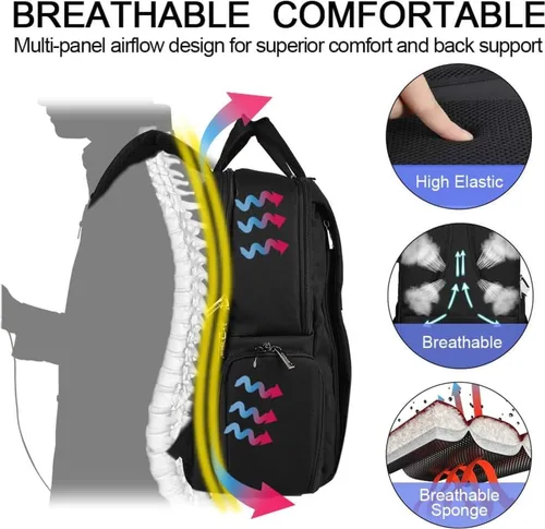 Vista 5 de CADeN Mochila para cámara DSLR, impermeable, antirrobo, con compartimento para laptop de 15.6 pulgadas, puerto de carga USB, soporte para trípode