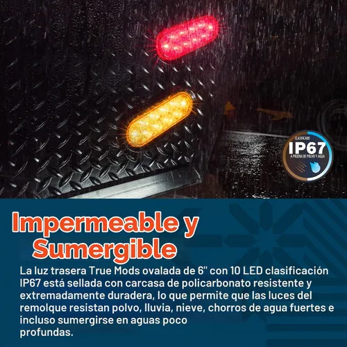 Vista 5 de Juego de luces traseras LED ovaladas para remolque de 6.0 in, 2 color ámbar y 2 color rojo 4 Rojo + 2 Blanco