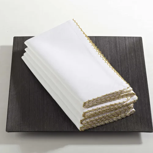 Vista 11 de SARO LIFESTYLE Servilletas de mesa con costura Whip (juego de 4), dorado, 6.0 in (1442.GL6S)