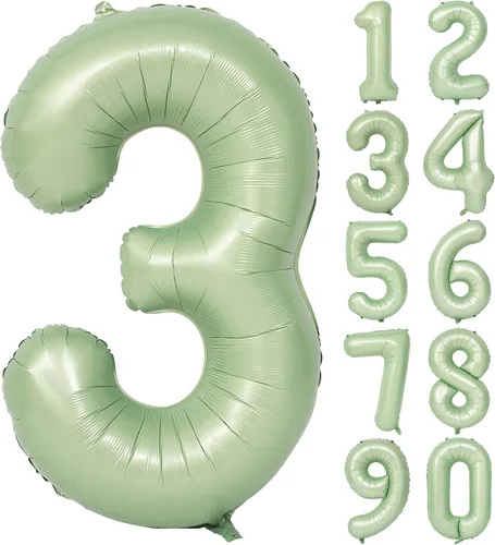 Vista 219 de Globos de 40 pulgadas con números de caramelo, papel de aluminio de helio, globos de látex de Mylar para fiesta de cumpleaños, decoración digital 0