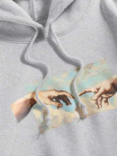 Vista 3 de ZAFUL Sudadera con capucha con cordón para hombre, unisex, de manga larga, sin botones, casual