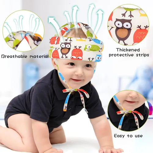 Vista 2 de Casco de seguridad para bebés pequeños, cojín ajustable, transpirable, sombrero de protección para bebés
