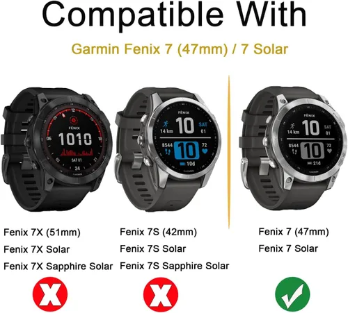 Vista 2 de Suoman Paquete de 4 protectores de pantalla para Garmin Fenix 7 de 1.850 in, [antiarañazos] 2.5D 9H dureza ultra fina vidrio templado película