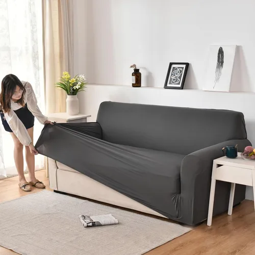 Vista 2 de Konsilsa Funda elástica para sofá de 1/2/3/4 plazas, funda universal para sillón suave, lavable, antideslizante, adecuada para protector de muebles