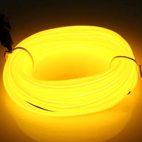 Vista 10 de JIGUOOR - Tira de luces de neón brillantes con cable EL y paquete de baterías, de 9.8 pies, 360 ° de iluminación, para bricolaje, festivales, Azul