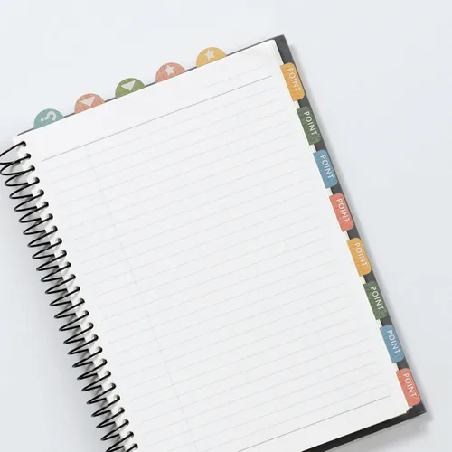 Vista 3 de NUOBESTY Notas para libros, 6 hojas, etiquetas adhesivas para cuadernos, pestañas adhesivas para libros