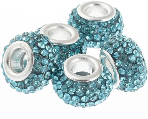 Vista 13 de RUBYCA Cuentas de cristal checo hechas a mano con agujero grande para pulseras europeas (10 unidades, morado, 0.433 in)