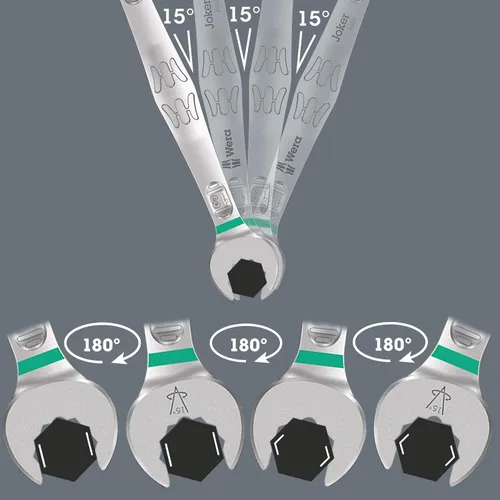 Vista 3 de Wera 05020214001 6003 Llave combinada Joker, Imperial, 1/2" x 6.299 in
