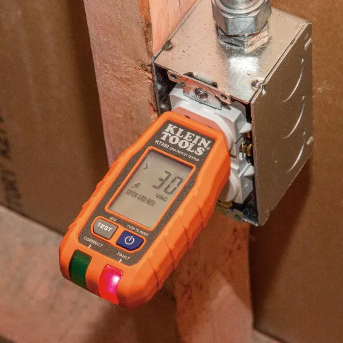 Vista 9 de Klein Tools 69355 Multímetro digital Premium Kit de prueba eléctrica con probador de voltaje sin contacto, probador de receptáculos, cables de prueba