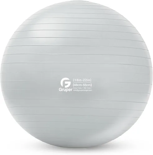 Vista 10 de Gruper Pelota de yoga y pilates, pelota de gimnasio de 4 tamaños para fitness, yoga, entrenamiento, embarazo y terapia física, bomba rápida