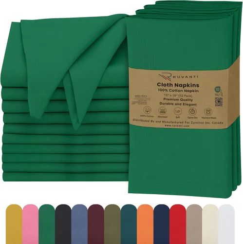 Vista 56 de Ruvanti - Servilletas de tela, paquete de 6, 45x45 centímetros, 100% algodón, lavables, suaves y absorbentes, perfectas para bodas, cenas de Belleza