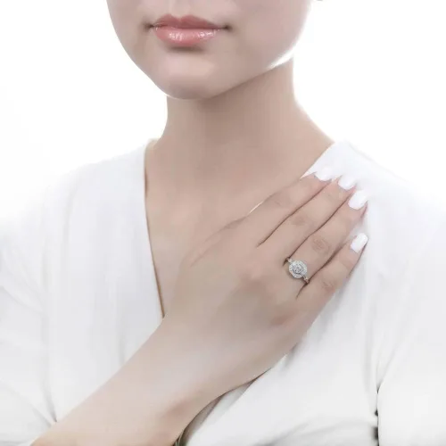 Vista 6 de BERRICLE Anillos Art Deco de plata de ley para mujer, anillo de circonita cúbica