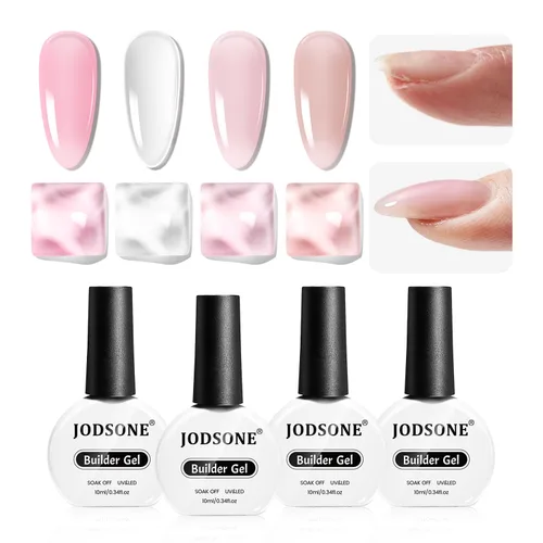 Vista 11 de JODSONE Gel Constructor para Uñas, Juego de 4 Piezas de 10ML, Fortalecedor de Puntas y Extensiones de Uñas, Necesario de Curación con Lámpara