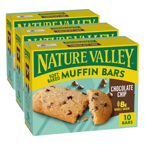Vista 17 de Nature Valley Barras de magdalenas horneadas suaves, chispas de chocolate, barras de aperitivos, 10 barras, 12.4 onzas 8g Whole Grain per Serving