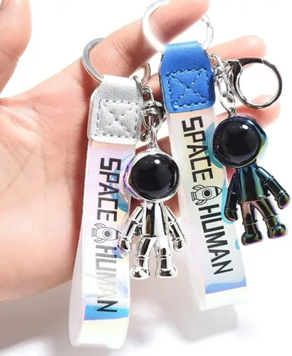 Vista 3 de SIMPLEKZ Spaceman - Llavero y cordón de astronauta, accesorio para llaves de coche, bolsos, bolso, mochila
