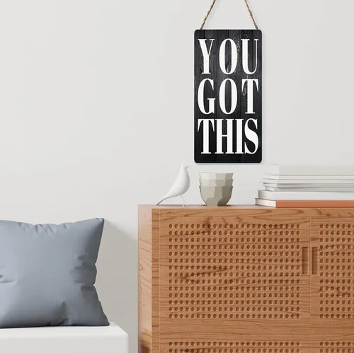 Vista 4 de Letrero de madera para puerta con texto en inglés "Before You Leave This Home Always Rememember" ("Before You Leave This Home Always Rememember")