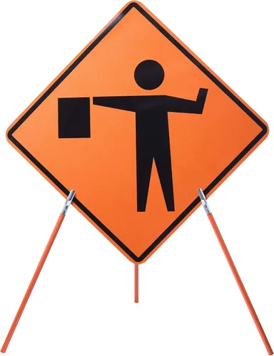 Vista 3 de Eastern Metal Signs & Safety Soporte de trípode económico E-55 para letreros rígidos y enrollables de 36" y 48