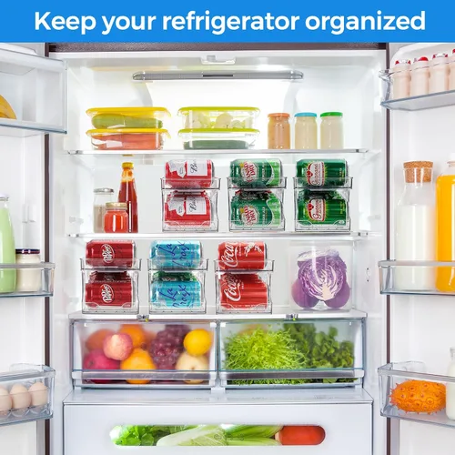 Vista 6 de Organizador de latas de soda enrollable BingoHive para refrigerador, dispensador de latas para cerveza, soda, seltzer, lata de pop, organizador