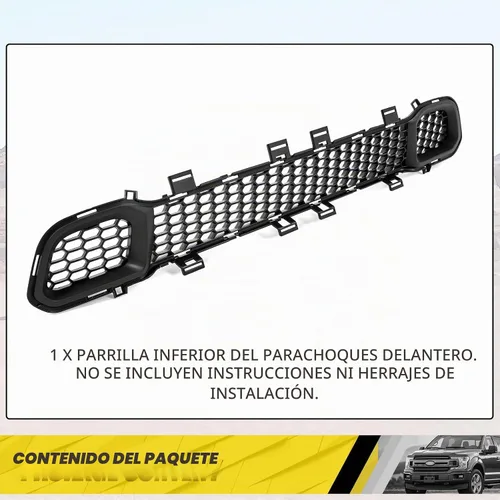 Vista 7 de KUAFU - Parrilla compatible con parachoques Jeep Cherokee 68203216AA