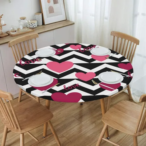 Vista 14 de Decorative Round Tablecloth Fitted Elastic 26" - 30" Butterfly Waterproof Table Cloth Cover Stretch Table Pad Cover for Parties Weddings Banquet