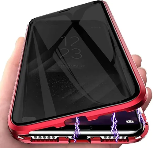 Vista 11 de Funda magnética de privacidad para Samsung Galaxy S20 Plus, carcasa de vidrio templado antiespías, frontal y trasera, vidrio templado 9H, protector