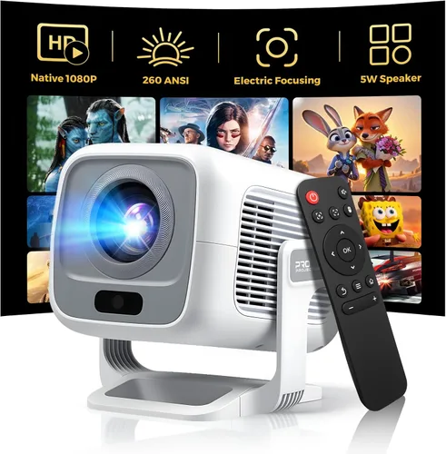 Vista 11 de Compatible con Netflix Smart Projector con Whale TV, proyector Native 1080P compatible con 4K, enfoque automático y Keystone automático, Dolby