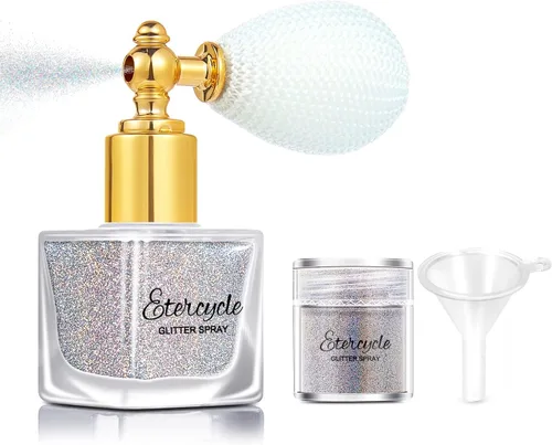 Vista 9 de Etercycle - Pulverizador de purpurina dorada para el cuerpo, polvo en aerosol brillante, polvo de purpurina brillante, maquillaje brillante