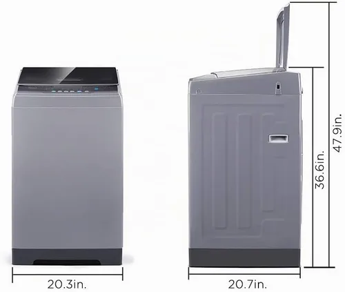 Vista 3 de COMFEE' Lavadora portátil de 1.6 pies cúbicos, capacidad de 11 libras, lavadora compacta totalmente automática con rueda y secadora de ropa portátil