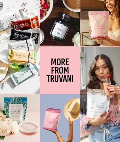 Vista 7 de Truvani - Péptidos hidrolizados de colágeno Sin sabor 1 porción 20g de polvo de proteína de colágeno alimentado con pasto Promueve la salud
