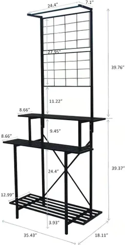 Vista 5 de Estante colgante para macetas, resistente soporte para plantas, enrejado, soporte para plantas de múltiples capas para el hogar, jardín, balcón