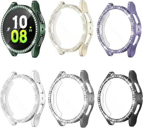 Vista 16 de Paquete de 16 unidades de protector de pantalla para reloj YUVIKE compatible con Samsung Galaxy Watch 5/4 40mm, funda suave TPU con destellos
