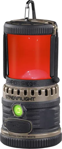 Vista 4 de Streamlight 44947 Super Siege Linterna recargable de 1100 lúmenes con cargador AC de 120 voltios, Coyote Banco de energía USB, LED blanco y rojo