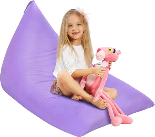 Vista 20 de Aubliss - Sillón puf para almacenamiento de animales de peluche, adecuado para niños, niñas y adultos, sólo incluye la funda de puf, con cremallera