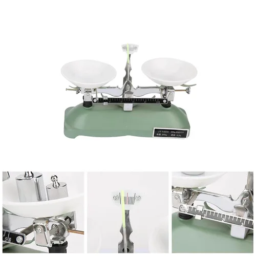 Vista 9 de Balanza mecánica 7.05 oz 0.01 oz precisión de metal verde balanza con pesos para herramientas de educación científica de laboratorio