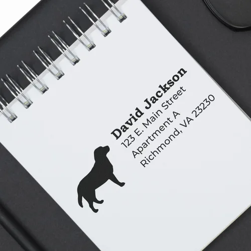 Vista 57 de Airedale Terrier Address Stamp, Custom Airedale Terrier Hand Stamp for Dog Lovers, Duo Rubber Return Address for Pet Owners