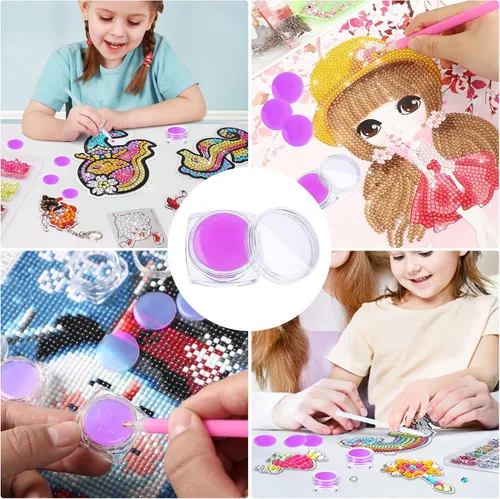 Vista 7 de FEBSNOW 45 piezas de cera de pintura de arte de diamante, 15 unidades de cera para pintura de arte de diamantes con caja de almacenamiento llena