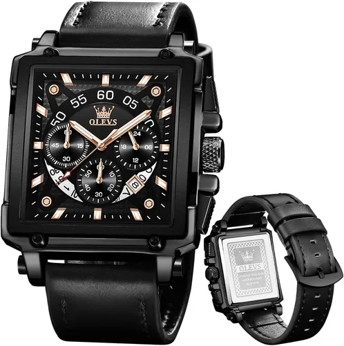 Vista 9 de OLEVS Reloj de Pulsera Elegante para Hombre, Relojes de Correa de Silicona para Hombre, Reloj Cronógrafo Pro Diver de Acero Inoxidable, Reloj