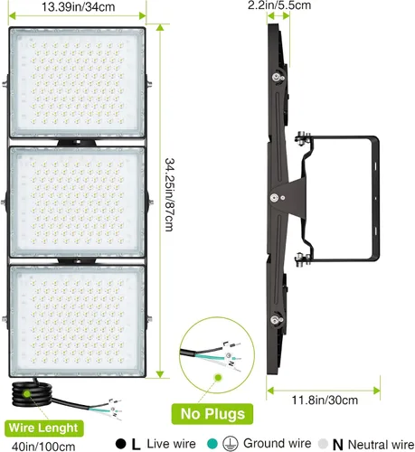 Vista 25 de STASUN - Luz de inundación LED para exteriores, 150 W, 15000 lúmenes, 6000 K, luz blanca IP66, impermeable, luz de estacionamiento comercial, 3