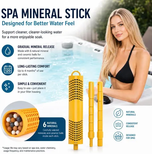 Vista 2 de Palitos minerales de spa, barra mineral para bañera de hidromasaje, palos minerales de spa para bañera de hidromasaje con 4 meses de vida útil