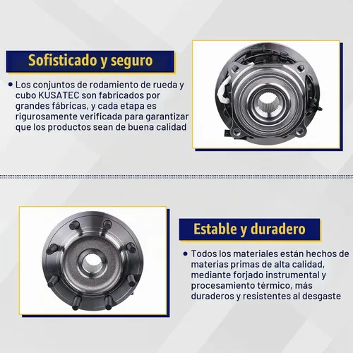 Vista 4 de KUSATEC 515162 Conjunto de cubo de rueda delantero y rodamiento de 2 piezas