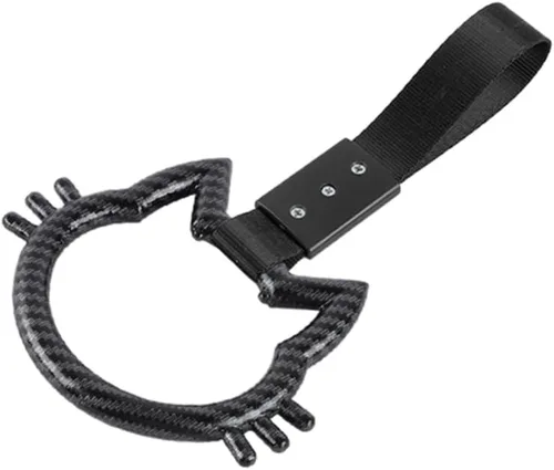 Vista 19 de Q1-TECH, Anillo JDM Tsurikawa japonés para metro, tren, autobús, correa de mano KITTY Cat para parachoques delantero y trasero, anillos