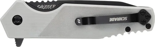 Vista 4 de Schrade Delta Class Shudder Carpeta de 8 pulgadas con hoja de acero AUS-10 de 3.5 pulgadas y mango de aluminio para EDC