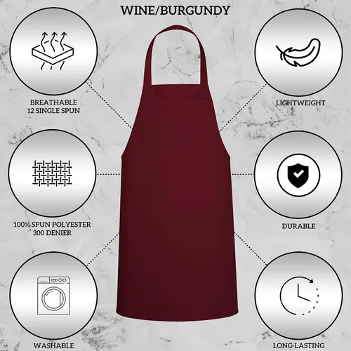 Vista 4 de Green Lifestyle - Juego de 12 delantales unisex, color negro, lavables a máquina, para cocina, manualidades, barbacoa, dibujo, exteriores