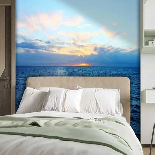 Vista 2 de Papel tapiz extraíble para dormitorio, diseño de playa costa extraíble, diseño decorativo, paisaje marino, sala de estar, protege la superficie (W)
