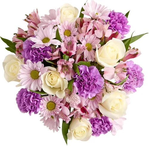 Vista 8 de 1800 Flores – Ramo mixto de lavanda (florero transparente incluido) – Flores frescas para entrega – Regalo para aniversario, cumpleaños