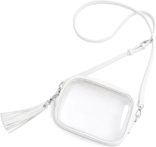Vista 16 de Yarnic Bolsa Transparente Aprobada para Estadios, Bolso Cruzado Transparente de PVC Bolsa Cruzada Pequeña Transparente con Correa de Hombro Ajustable