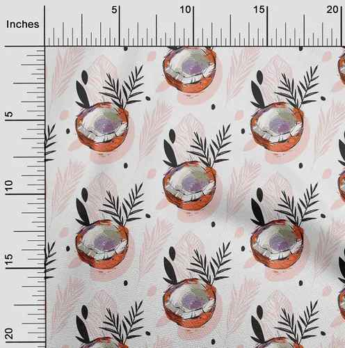 Vista 2 de oneOone Cotton Flex Brown Fabric Tropical Sewing Material Print Fabric By The Yard 40 Inch Wide-5K