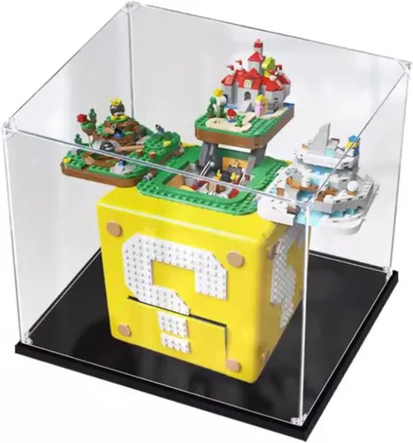 Vista 13 de Vitrina acrílica para Lego Super Mario 64 Question Mark Block 71395, escaparate, protege y decora modelo con almacenamiento a prueba de polvo