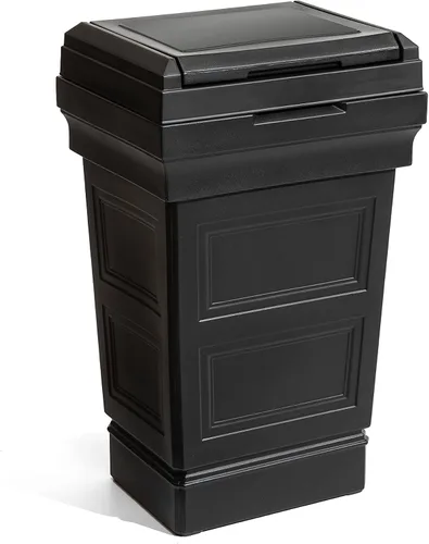 Vista 9 de Step2 Atherton Contenedor Grande de Basura, Bote de Basura para Interior/Exterior con Tapa, Resistente a la Intemperie, Fabricado con Plástico